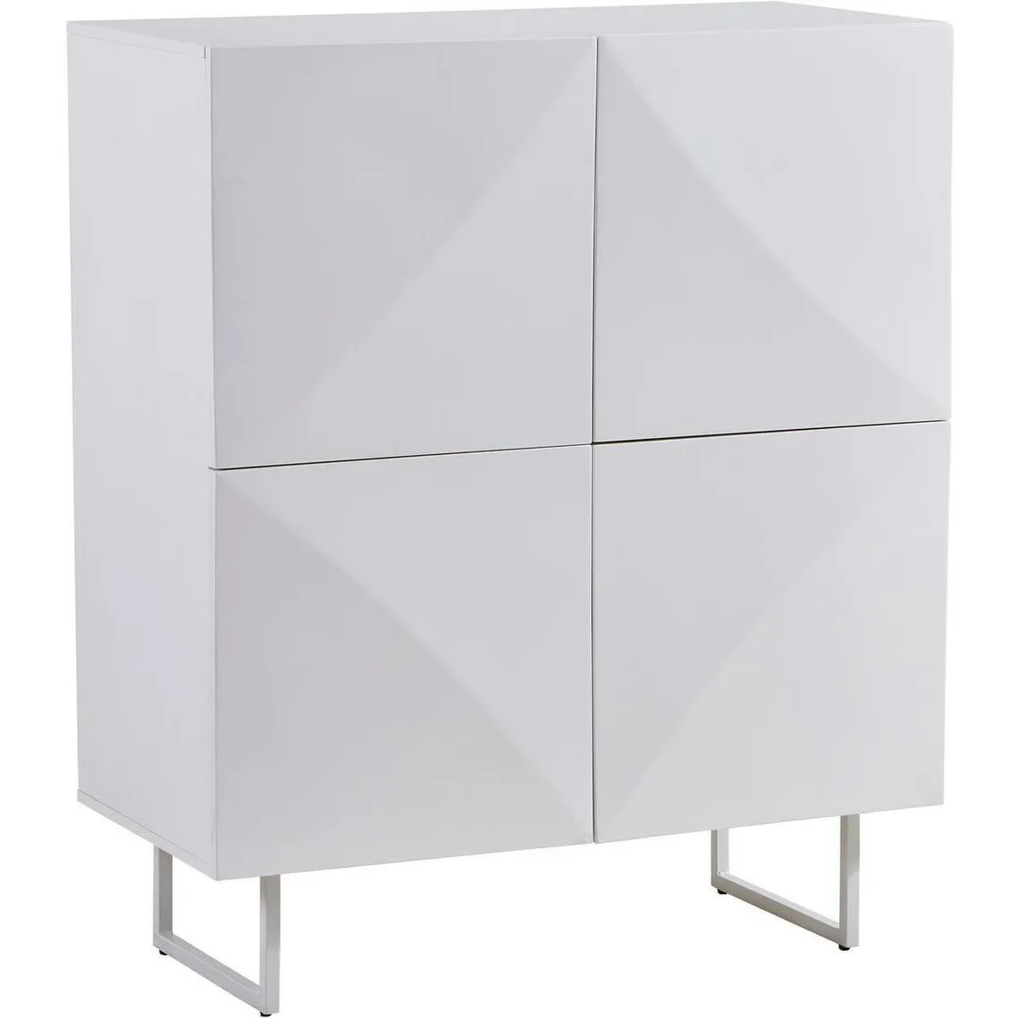 Armoire 2 portes en bois avec tiroir sous-jacent BERNADO Blanc  | 3 Suisses