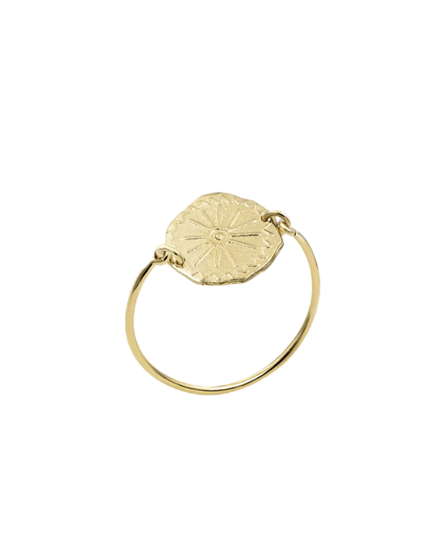 Bague Lutèce motif soleil plaqué or