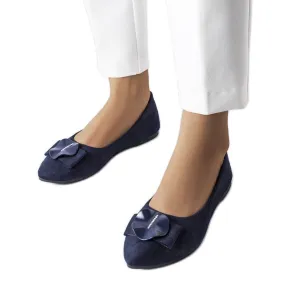 Ballerines bleu marine ornées de strass Rémy