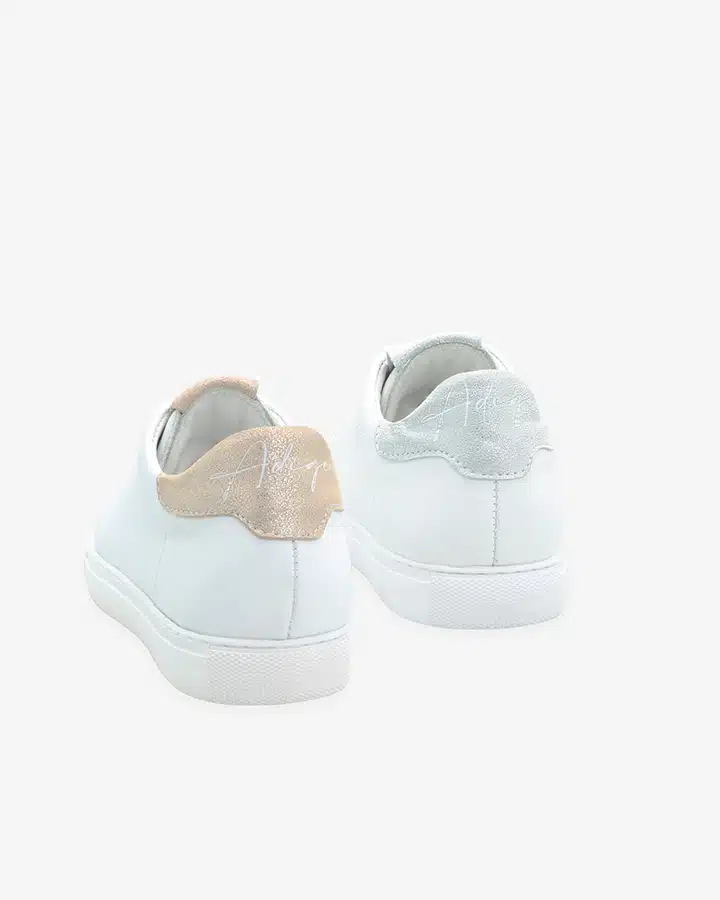 Basket Blanc et Argent Femme | Wally | Adige Chaussures