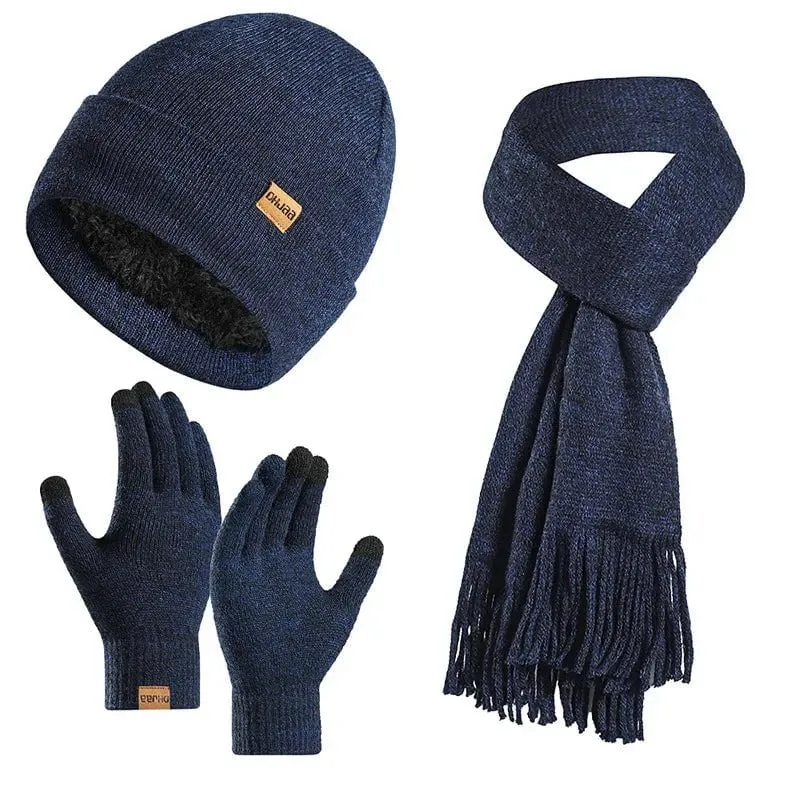 Bonnet, écharpe et gants en peluche