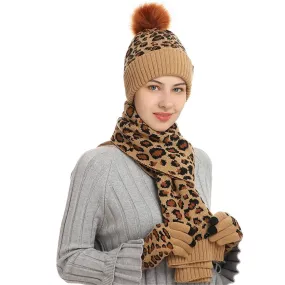 Bonnet écharpe et gants tactiles avec doublure en polaire