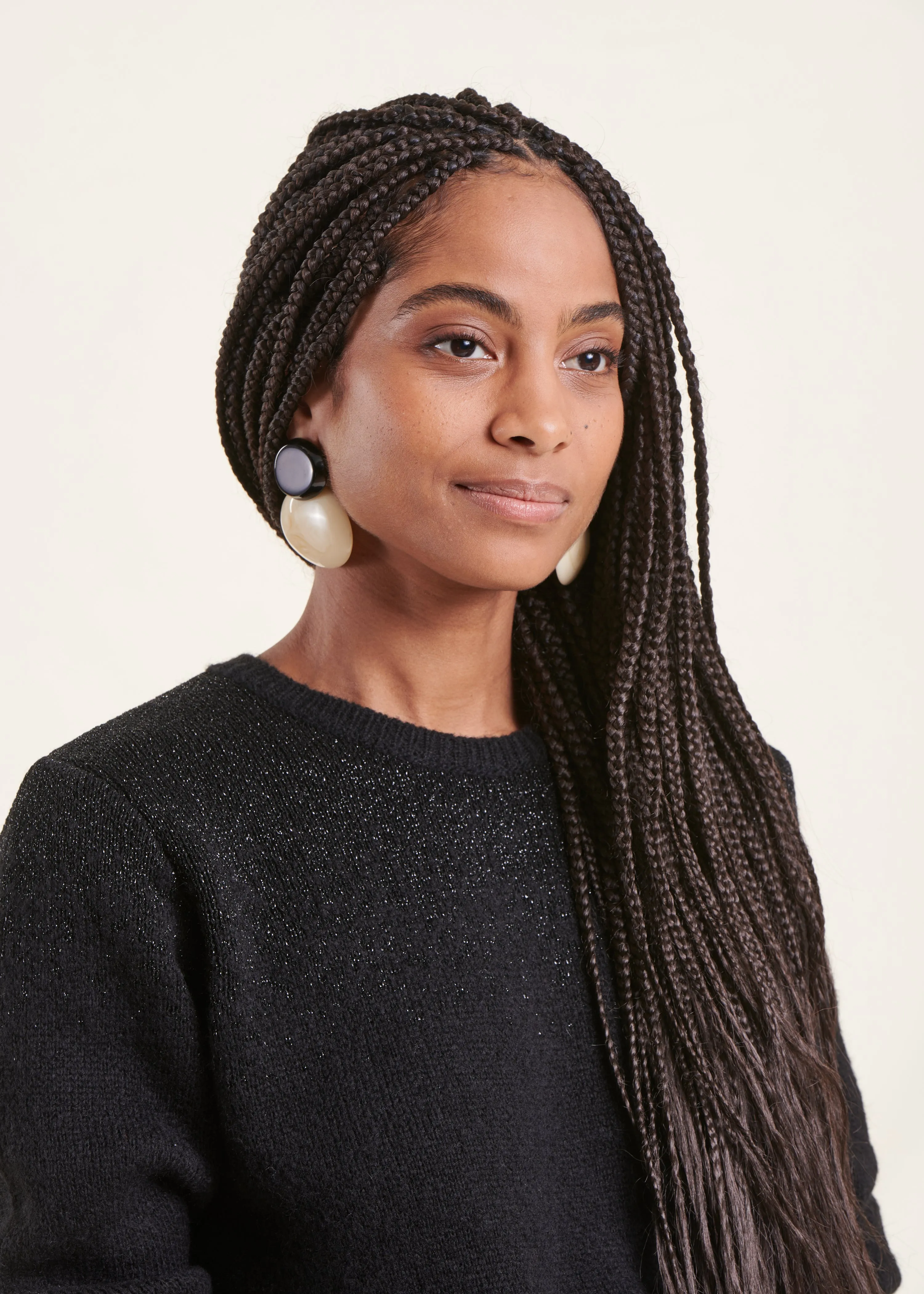Boucles d'oreilles noir et blanc