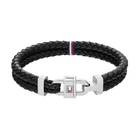 Bracelet Homme Tommy Hilfiger Carabiner - 2790361S Cuir, Acier Noir | 3 Suisses