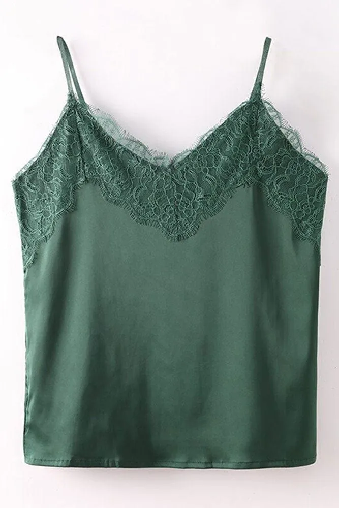 Caraco Dentelle Vert Bouteille