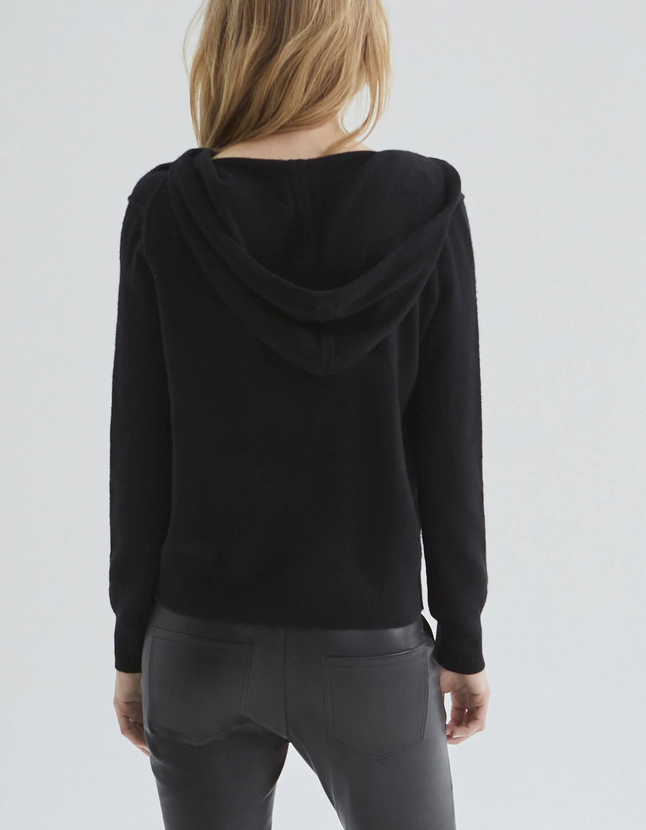 Cardigan à capuche en cachemire motifs chevrons femme