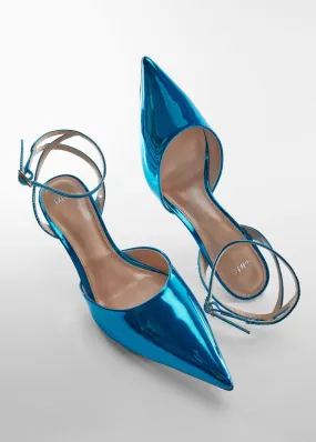 Chaussure | Femme MANGO Chaussures à Talons Métallisés Bleu
