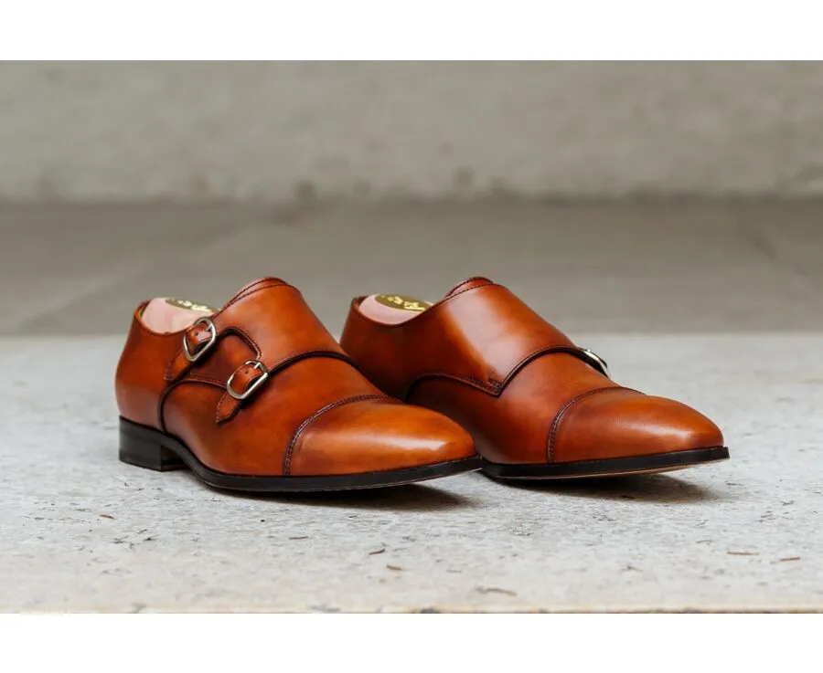 Chaussures homme double boucle Gold Patiné Chedington