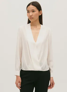 CLAUDIE PIERLOT  Top fluide col v croisé - Blanc