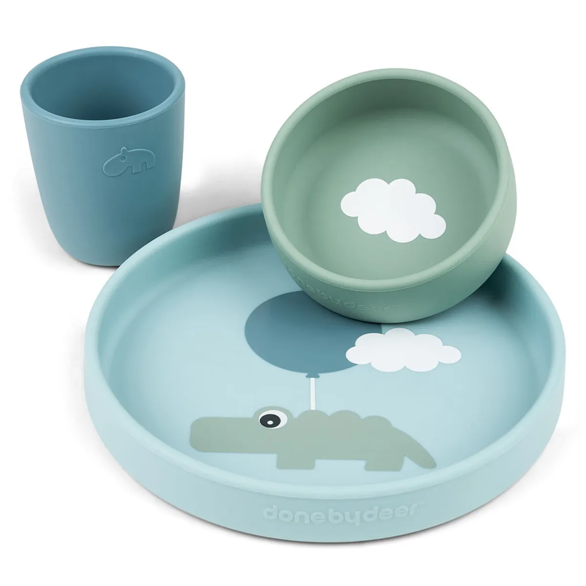 Coffret Repas 3 Pièces - Happy Clouds Bleu