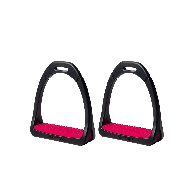Compositi - Étriers Premium enfant Noir / Framboise