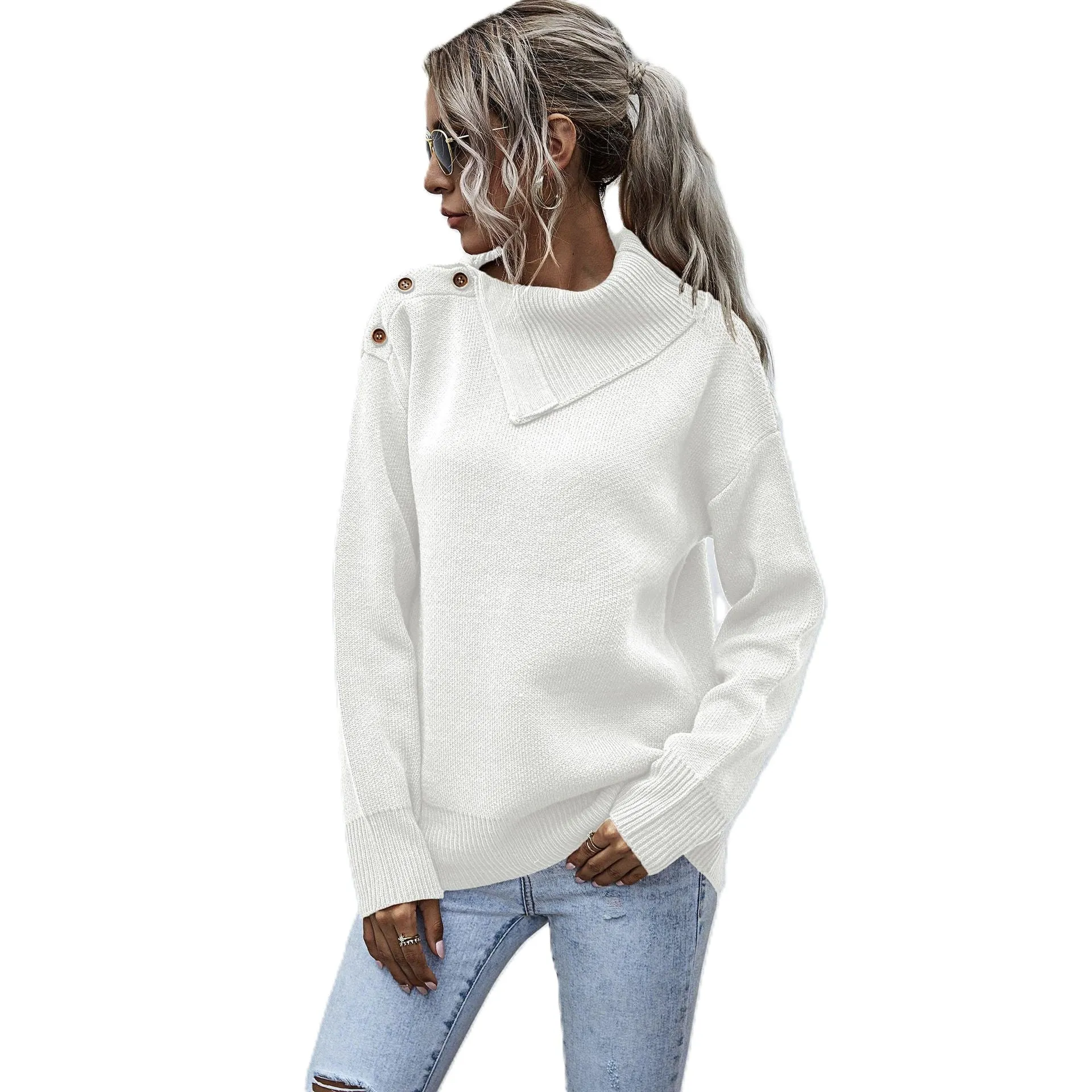 Darla - Pull Moderne à Col Mi-Haut
