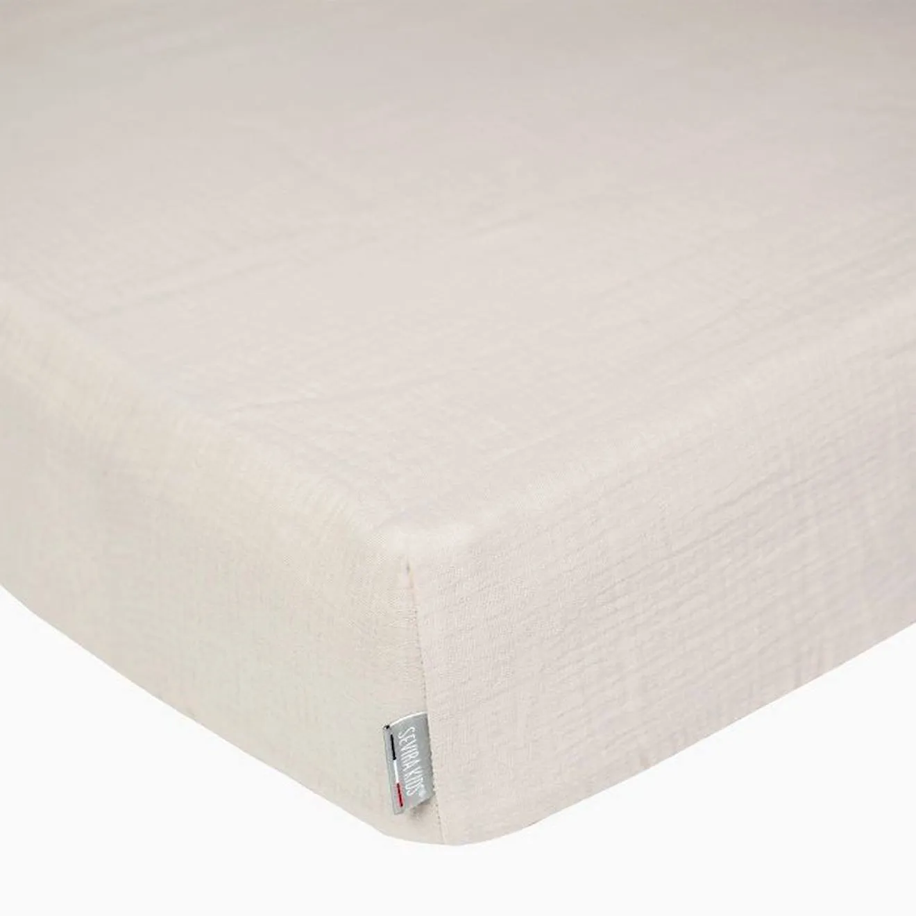 Drap housse uni en gaze de coton Beige 60x120 beige - Sevira Kids
