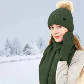 Ensemble bonnet, écharpe et gants en coton