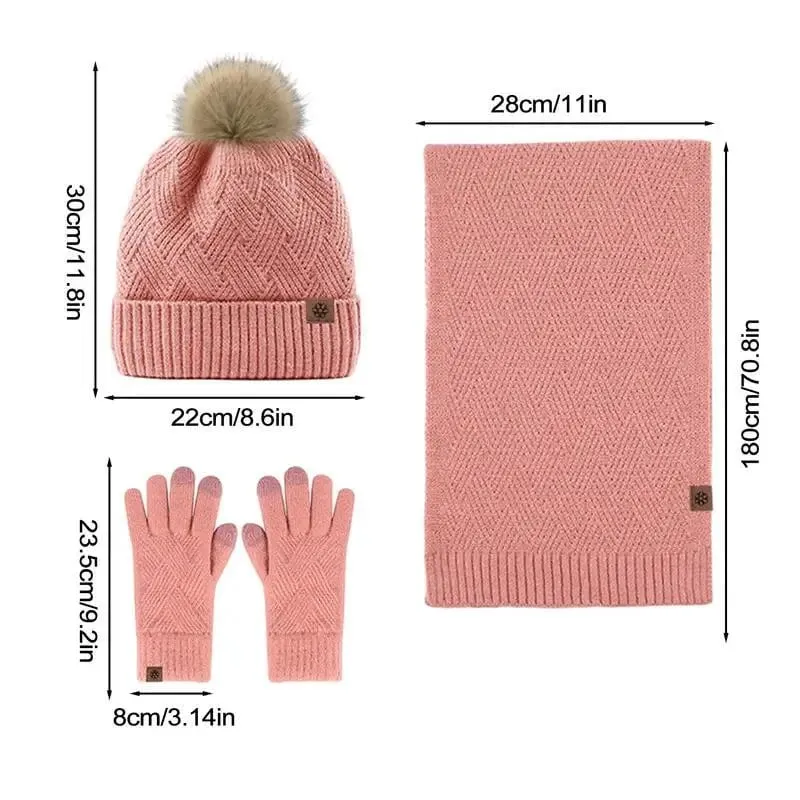 Ensemble bonnet, écharpe et gants en coton