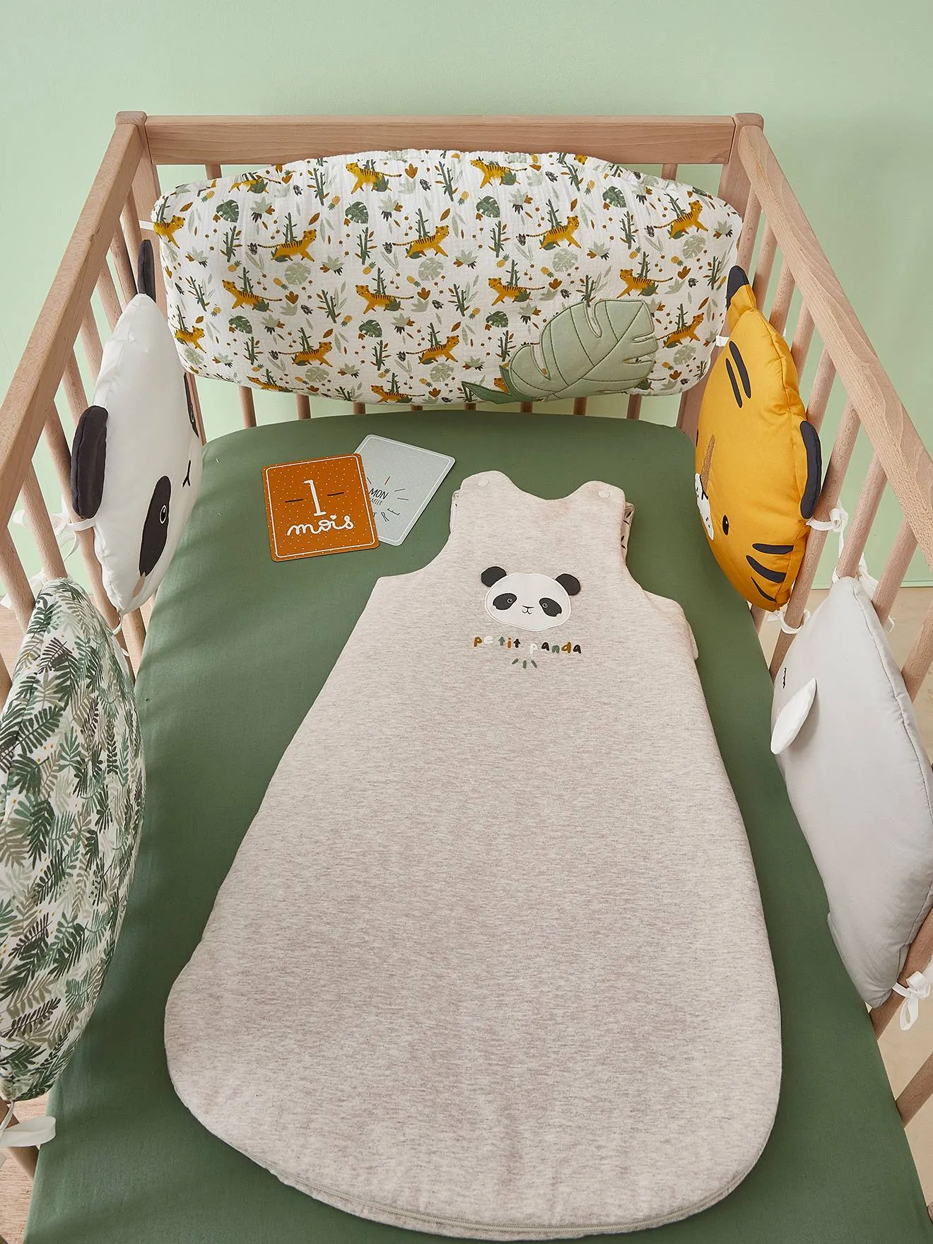 Gigoteuse sans manches Panda HANOÏ beige chiné - Vertbaudet
