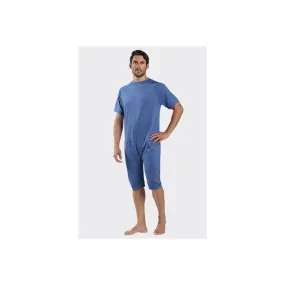 Grenouillère mixte Interlock Bleu motif 