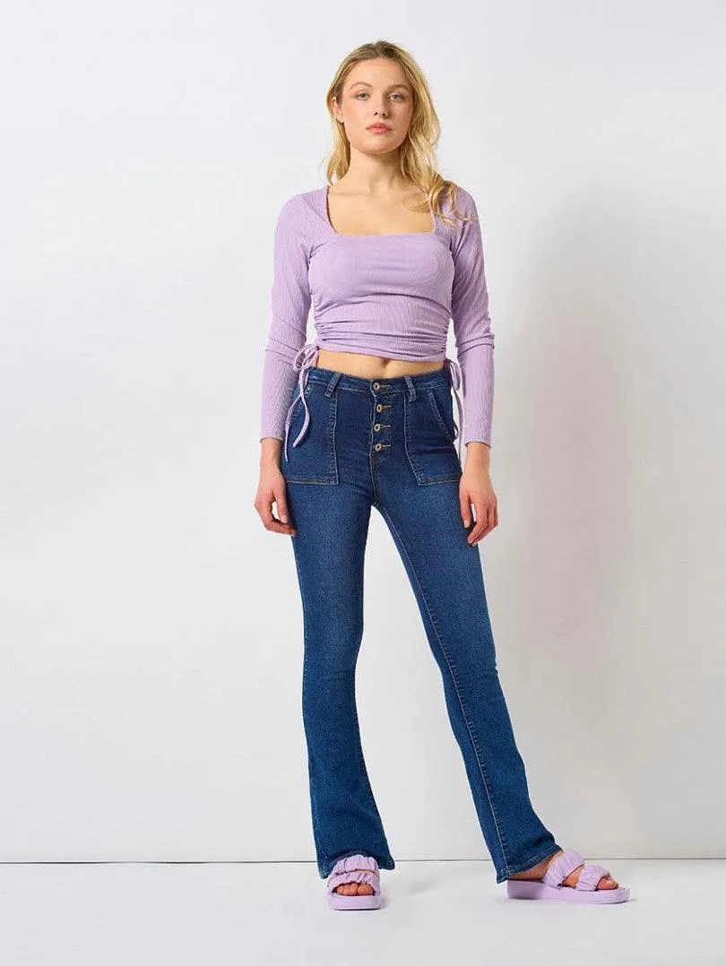 Jean flare 4 boutons