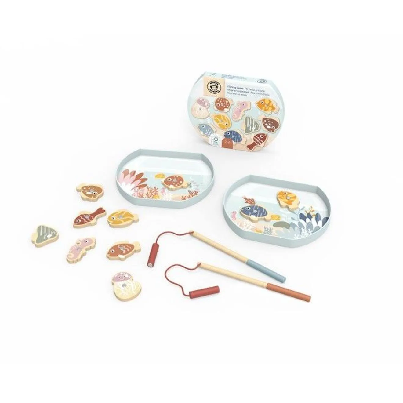 Jeu de pêche à la ligne magnétique - Bois FSC - Jeu d'adresse - Speedy Monkey beige - Speedy monkey