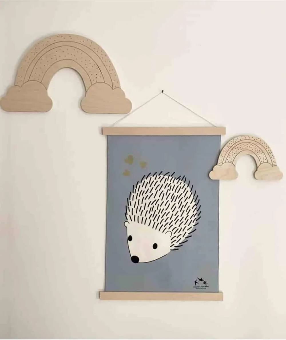 Les petites hirondelles : Décoration murale en bois - Petite - Arc-en-ciel - 100% Ecoresponsable - Mer(e)veilleuse
