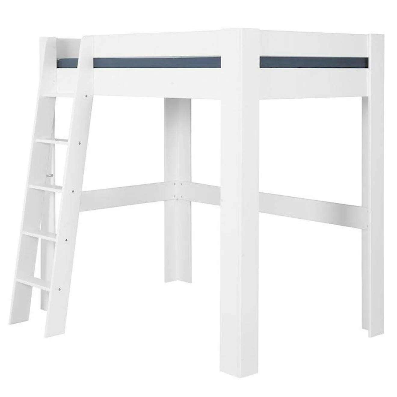 Lit mezzanine 2 places ALI Blanc 120x190 cm blanc - Akiten Retail