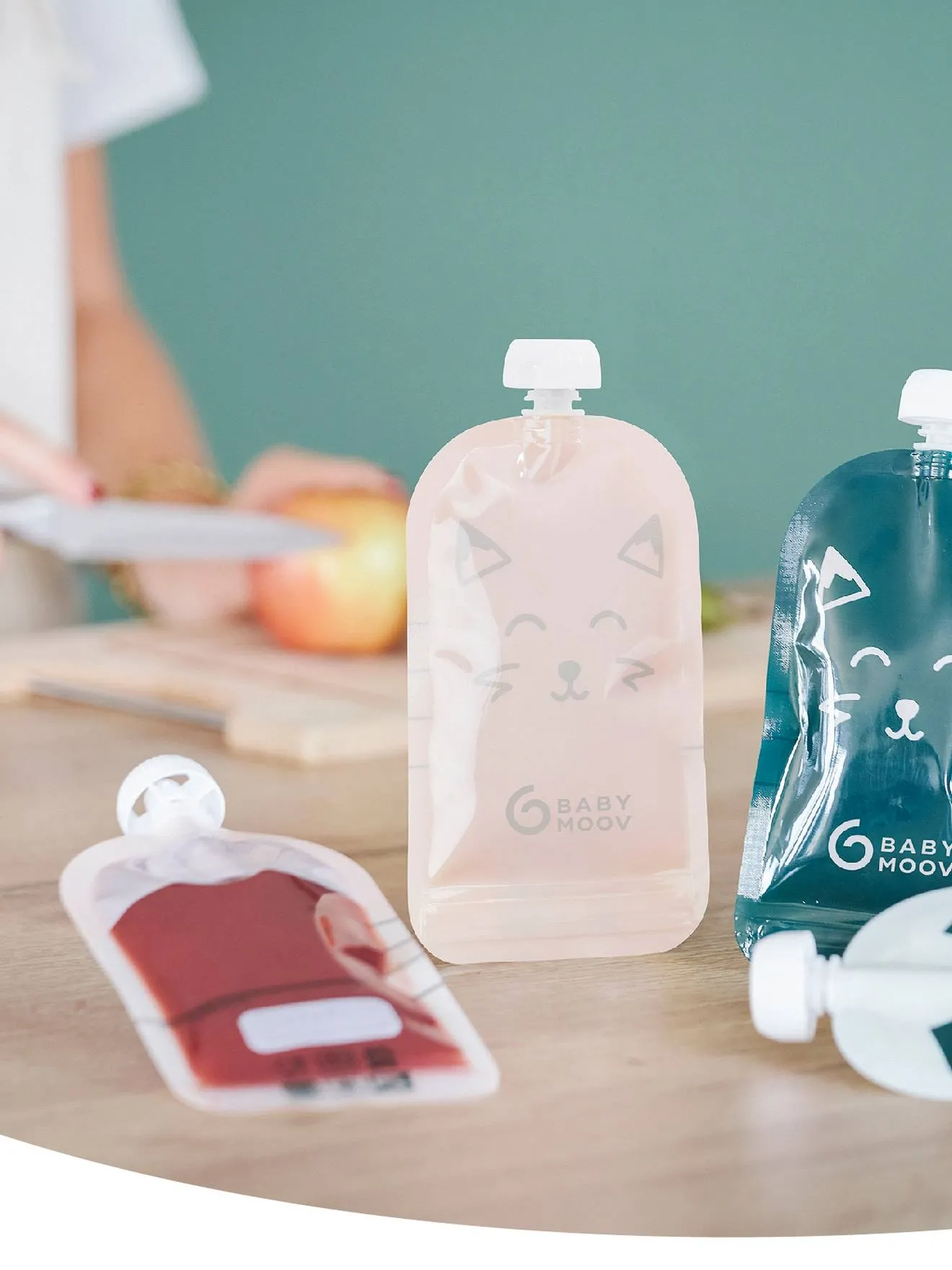 Lot de 20 gourdes réutilisables BABYMOOV bleu - Babymoov
