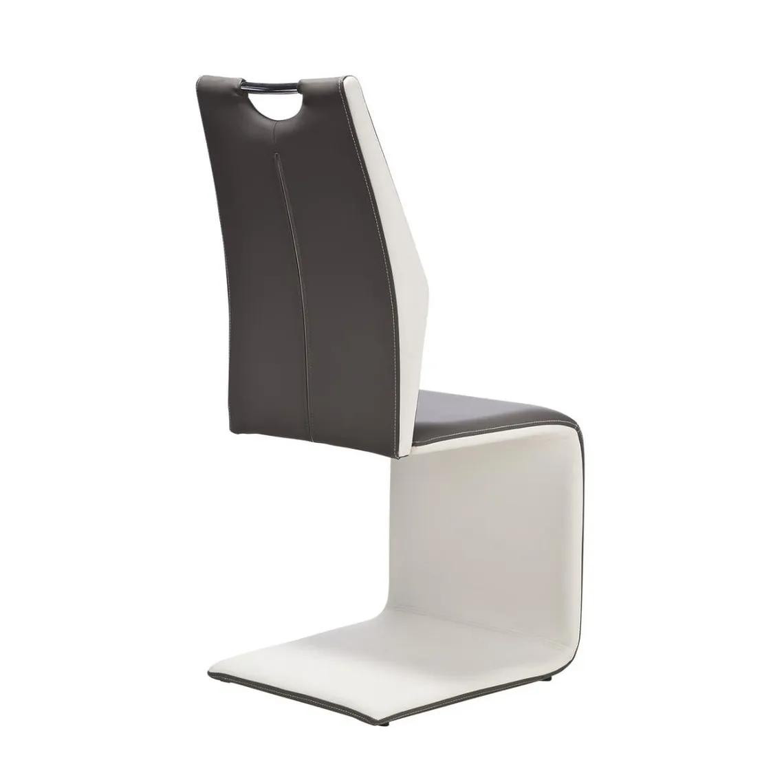Lot de 4 Chaises en métal et assise en pvc Diva Gris et Blanc  | 3 Suisses
