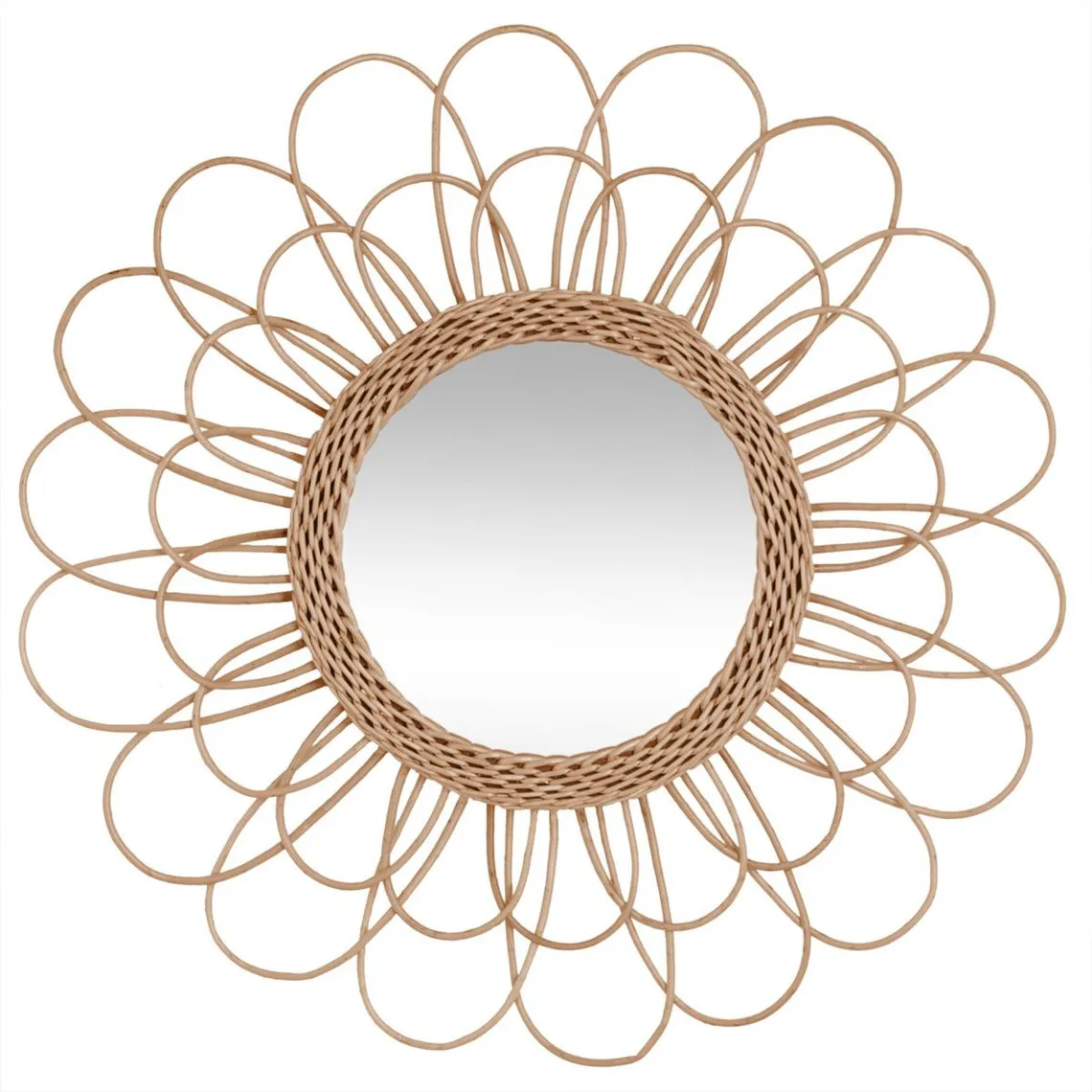 Miroir Fleur en Rotin D56 | 3 Suisses