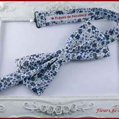 Noeud papillon tissu liberty phoebe bleu - homme