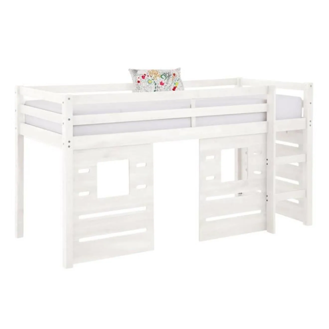 Pack lit mi-hauteur avec matelas Alma Blanc 90x200 cm blanc - Akiten Retail