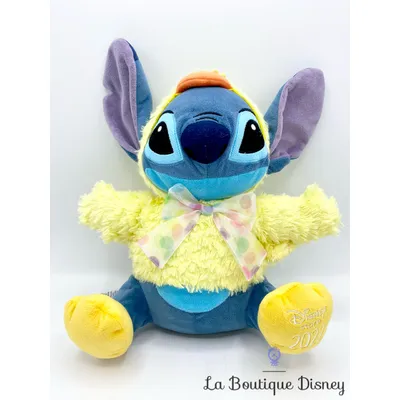 Peluche Stitch Pâques Disney Store 2022 monstre bleu poussin 30 cm
