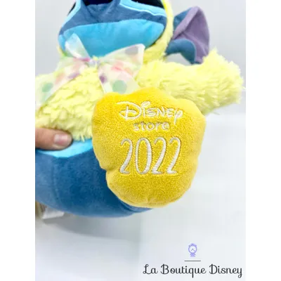Peluche Stitch Pâques Disney Store 2022 monstre bleu poussin 30 cm