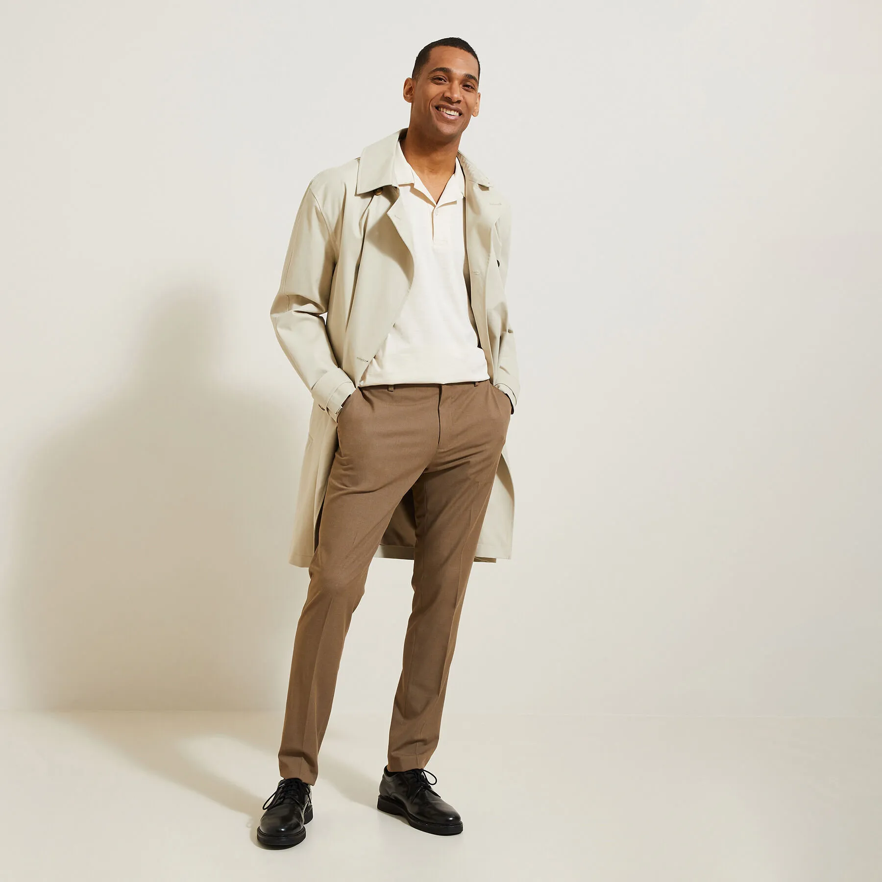 Polo manches courtes broderie poitrine col requin Blanc | Jules