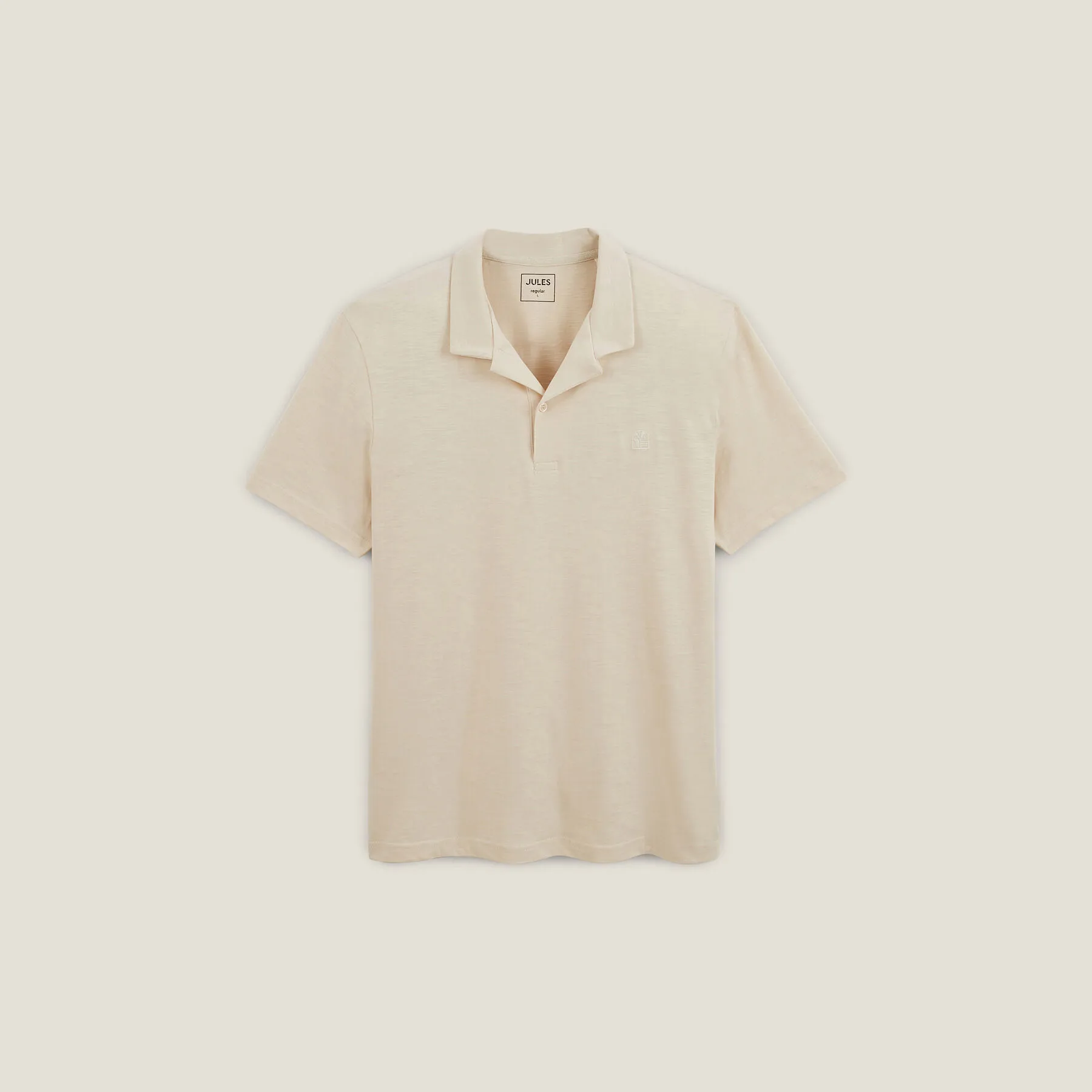 Polo manches courtes broderie poitrine col requin Blanc | Jules