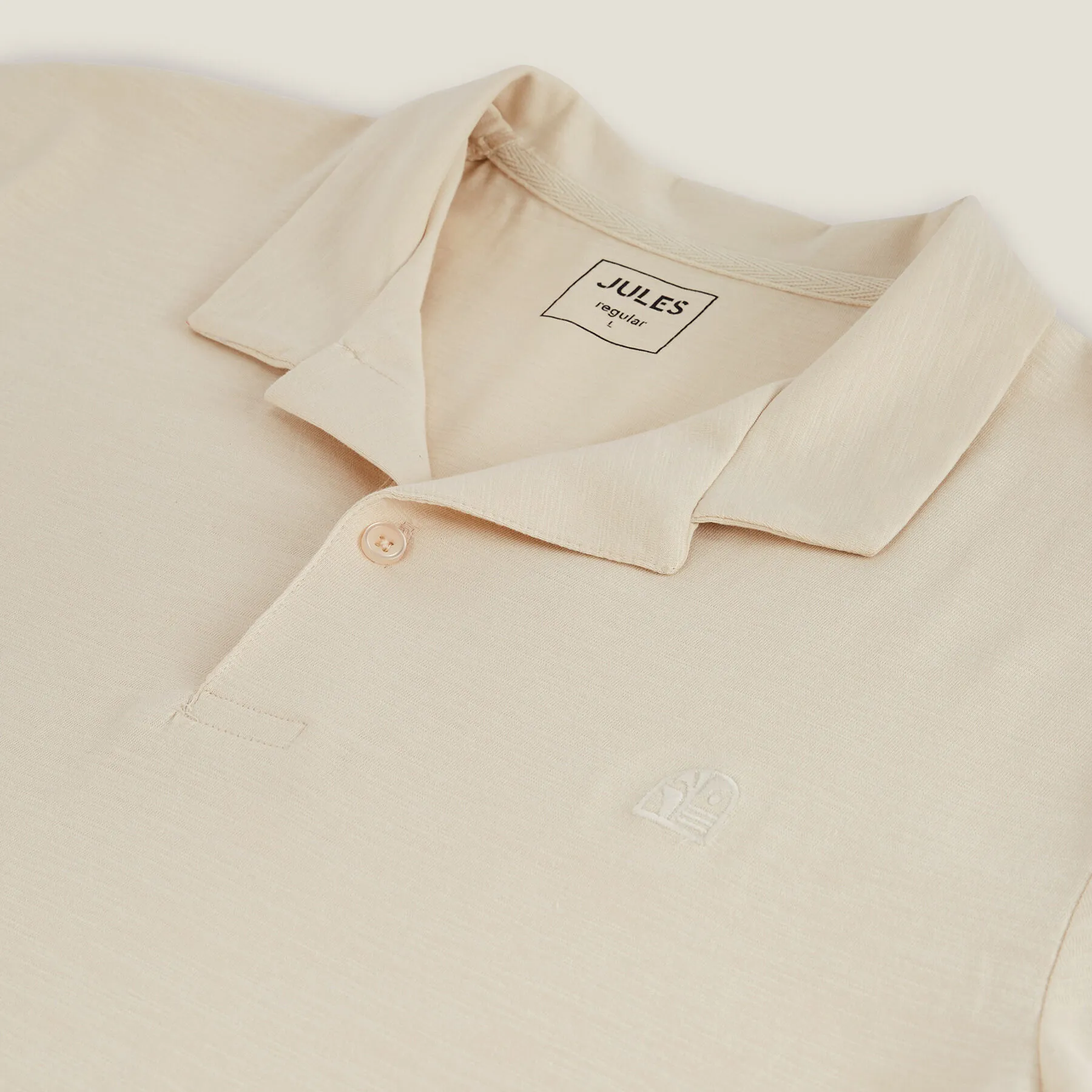 Polo manches courtes broderie poitrine col requin Blanc | Jules