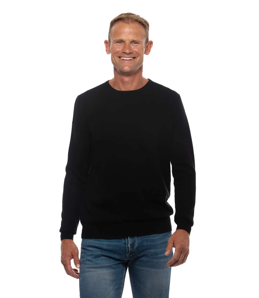 Pull cachemire homme col rond noir