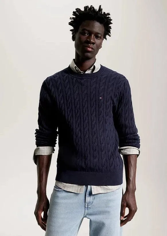 Pull torsadé Tommy Hilfiger marine