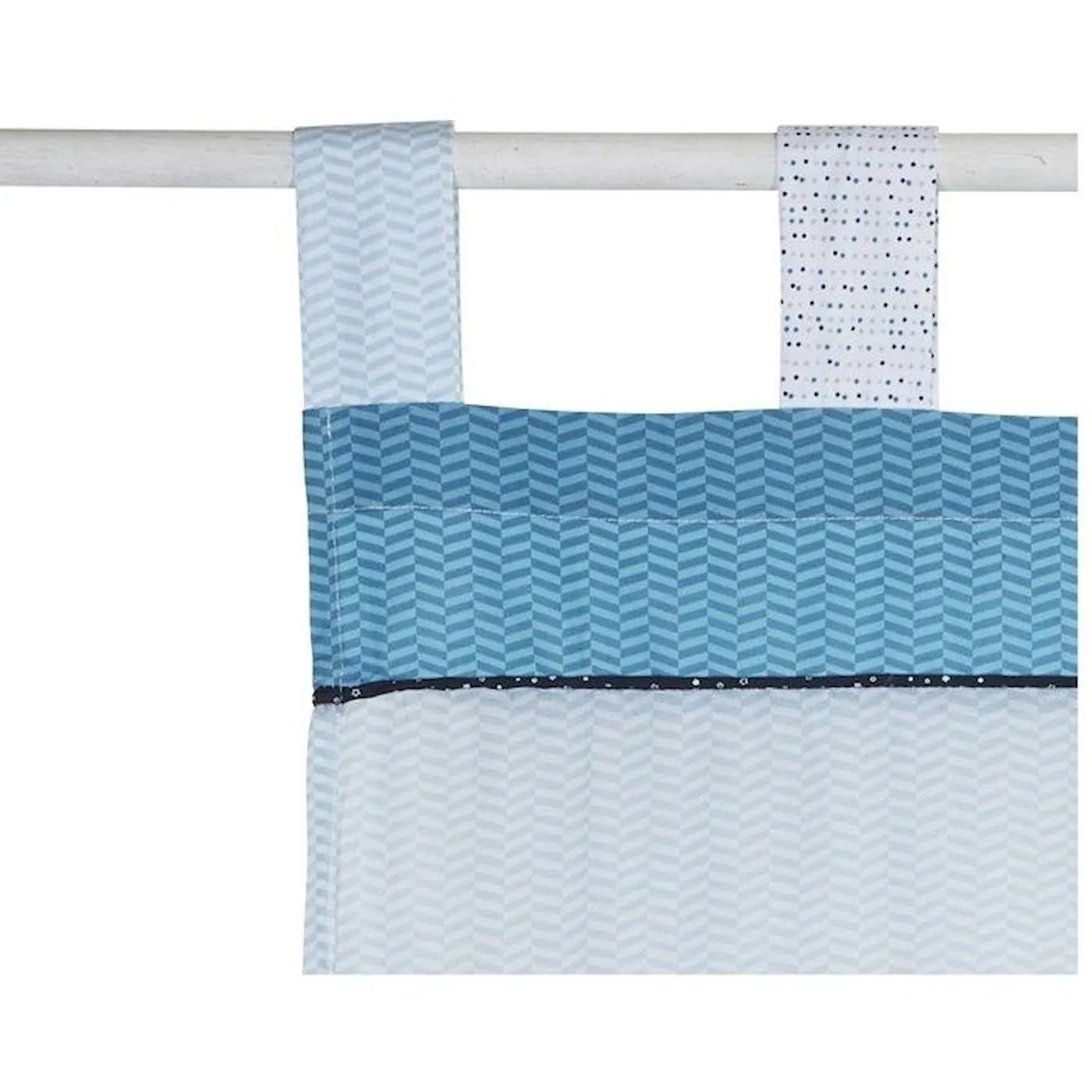 Rideau voilage 105x80 cm en coton bleu bleu - Sauthon