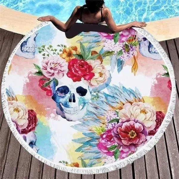 Serviette de plage géante tête de mort