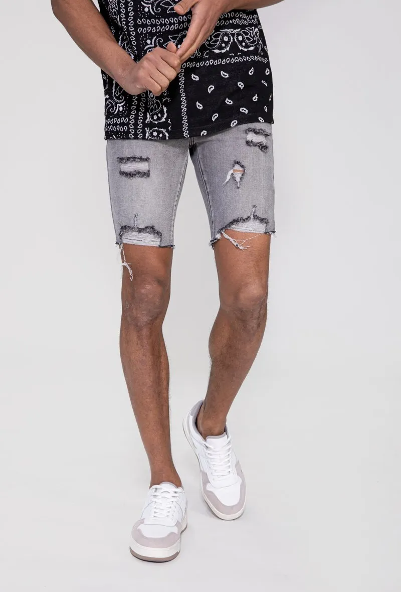 Short jean stretch déchiré