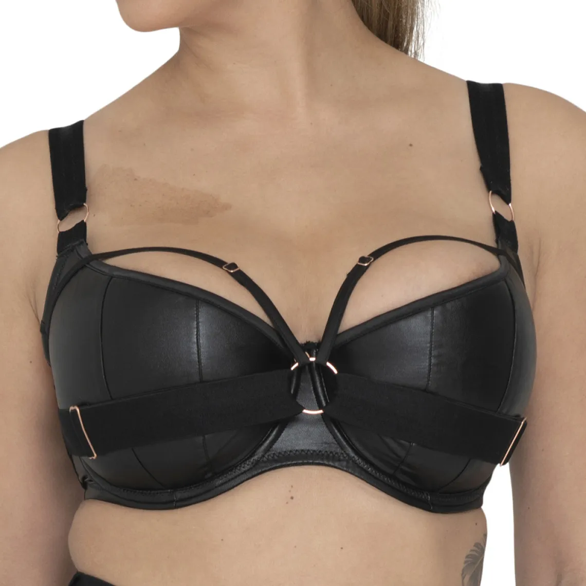 Soutien-gorge corbeille armatures demi-sein noir en viscose | 3 Suisses