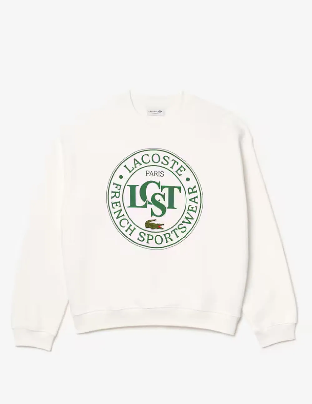 Sudadera Lacoste con Estampado Blanca Hombre