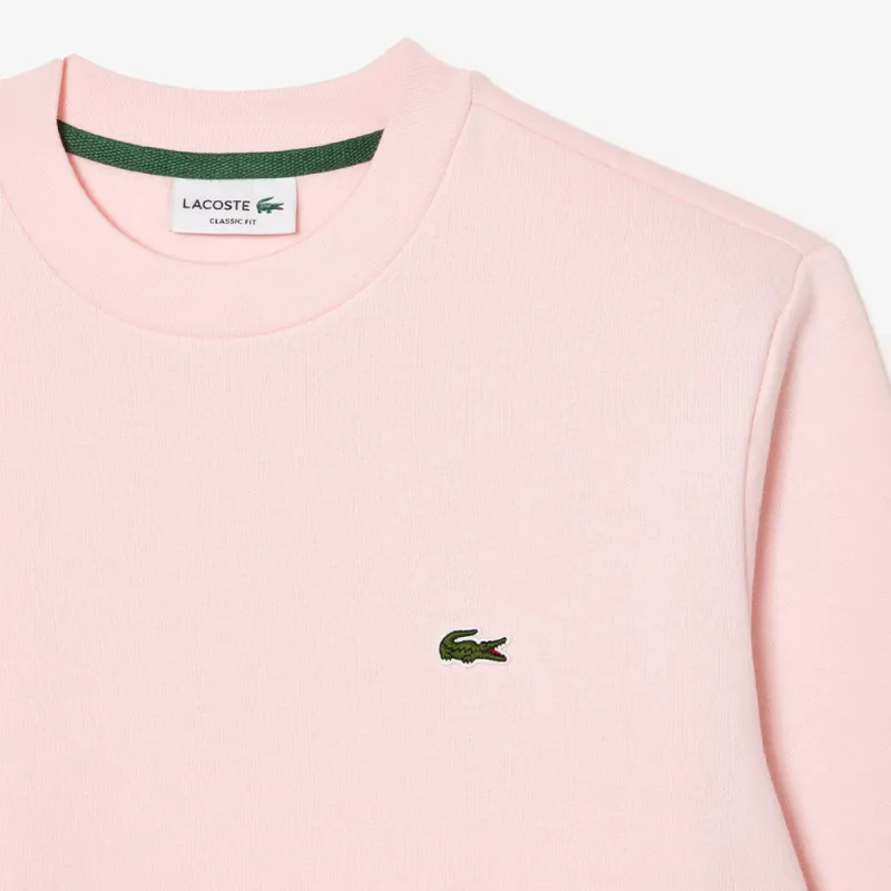 SWEATSHIRT HOMME LACOSTE EN MOLLETTON GRATTÉ DE COTON BIOLOGIQUE ROSE