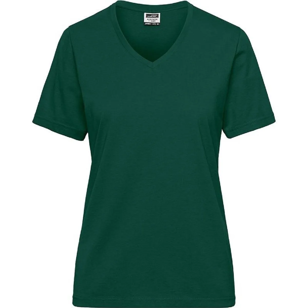 T-shirt de travail Bio col V - Femme - JN1807 - vert foncé 
