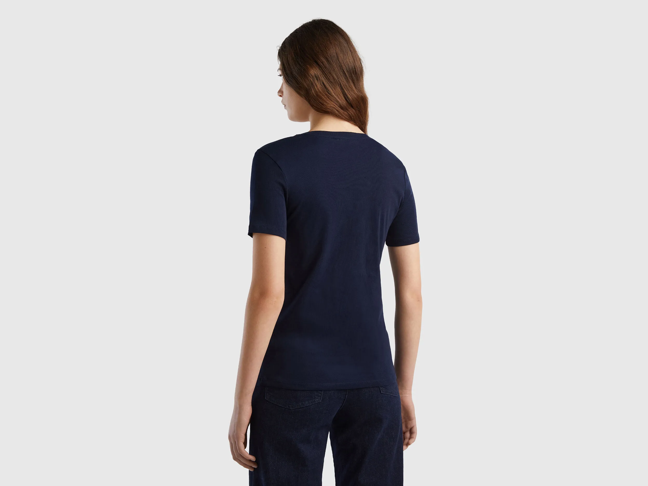 T-shirt en pur coton col V