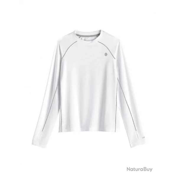 T shirt sport UV pour enfant - Manches longues - Agilité - Blanc Blanc 128/134 cm