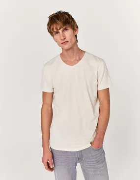 Tee-shirt L'Essentiel naturel chiné à col V Homme