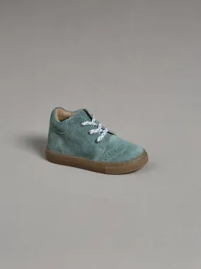 Tennis à lacets Bébé en cuir velours