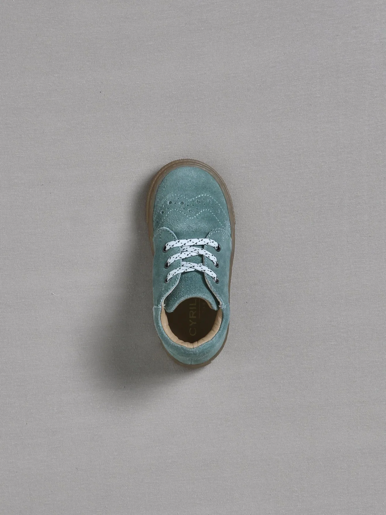 Tennis à lacets Bébé en cuir velours