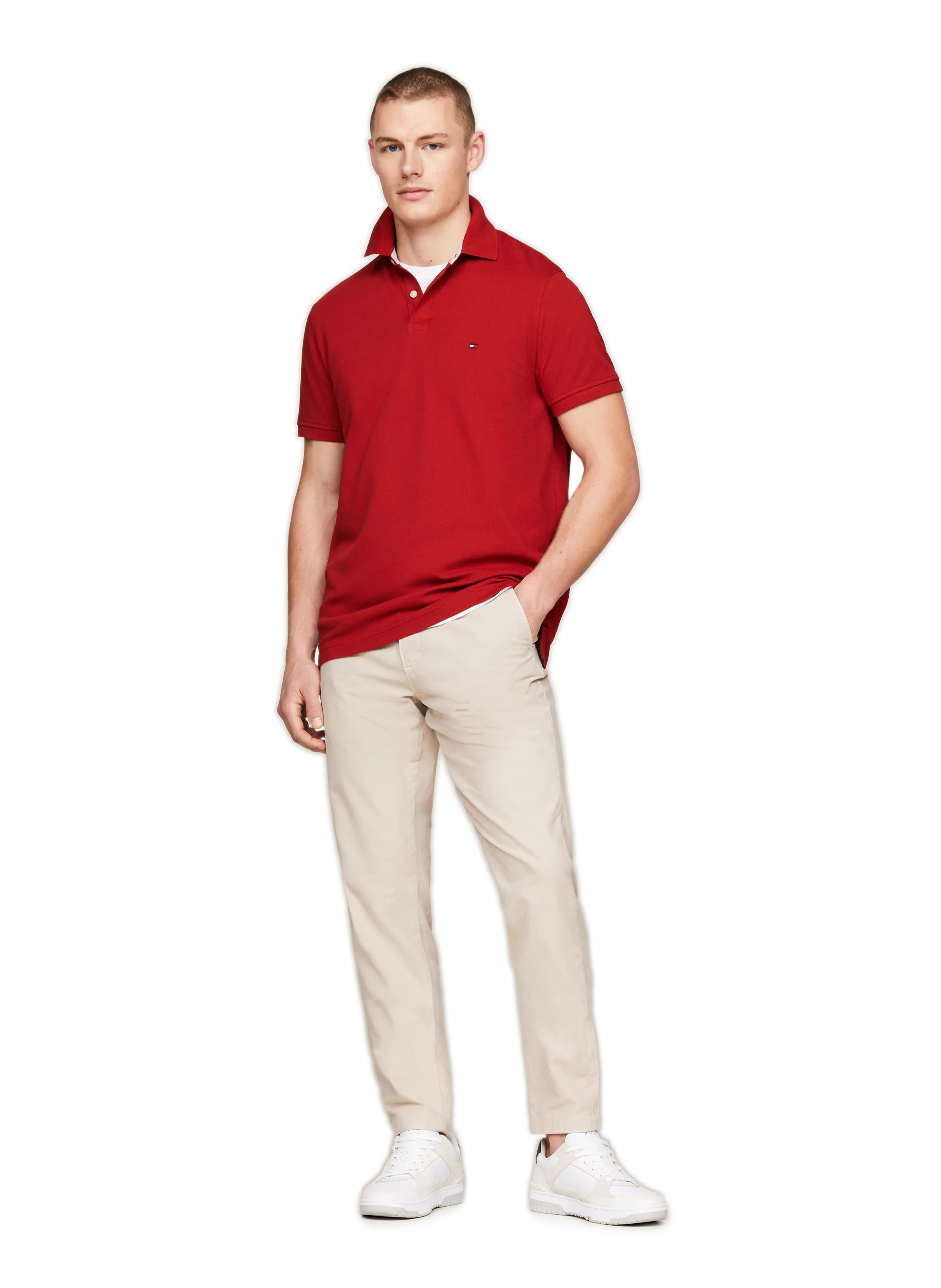TOMMY HILFIGER  Polo uni  - Rouge